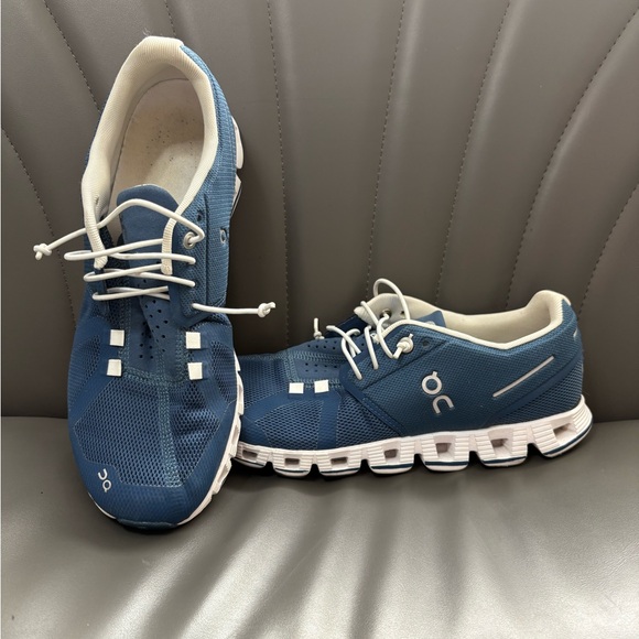 On Running Women’s Blue and White Athletic Shoes size 8.5 - Picture 1 of 7
